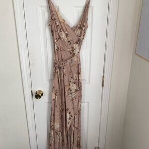 Auguste thé label strappy Maxi Dress in Cream and Tan